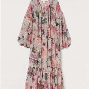H&M floral chiffon midaxi dress
